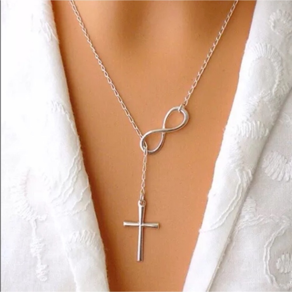 Silver Infinity Cross Necklace